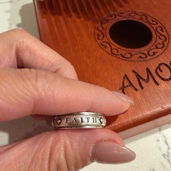 Silver Engraved Spinner Ring - Women Accessories - Picture 2 of 4